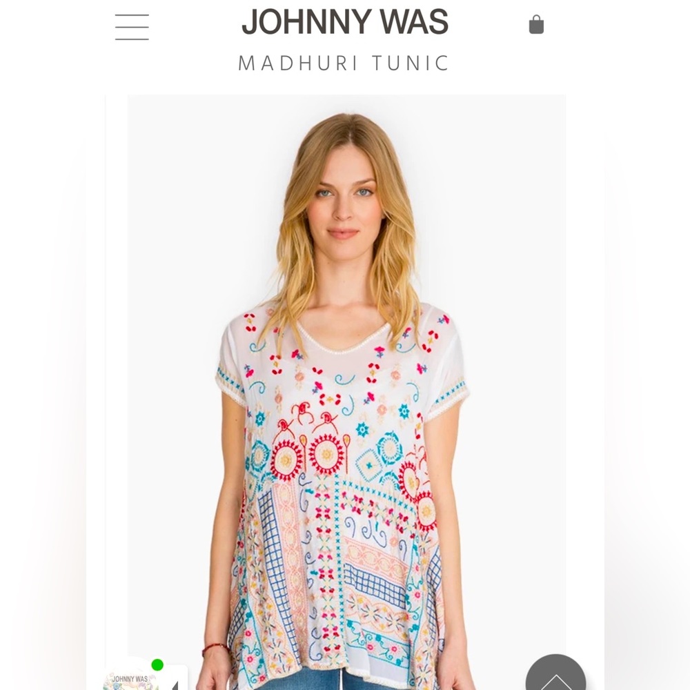 NWT Johnny Was “Madhuri Tunic”